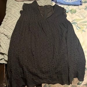 Black eyelet dress with shorts